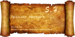Spiczer Herbert névjegykártya